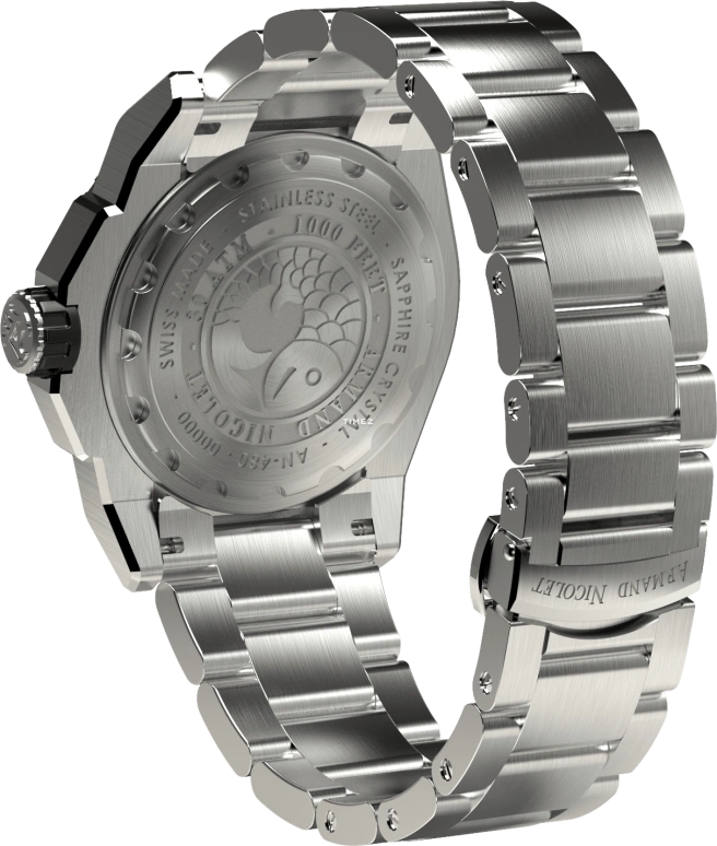 Armand Nicolet,JS9-44 44mm,44mm,Stainless Steel,White,Automatic,Day,Sapphire,Crystal Glass,A480AGN,A480AGN-AG-MA4480AA