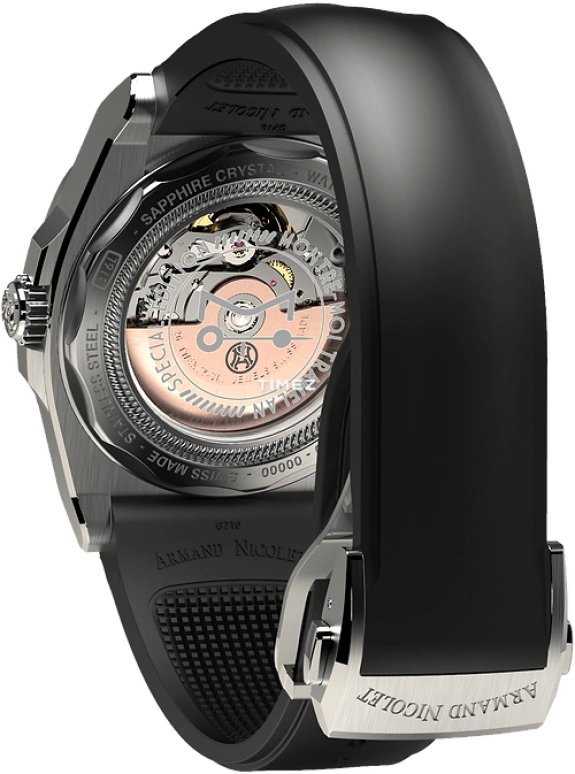 Armand Nicolet,J09 41mm,41mm,Stainless Steel,Black,Automatic,38hours,In-house Caliber,A660MMT,A660MMT-GR-GG4710N