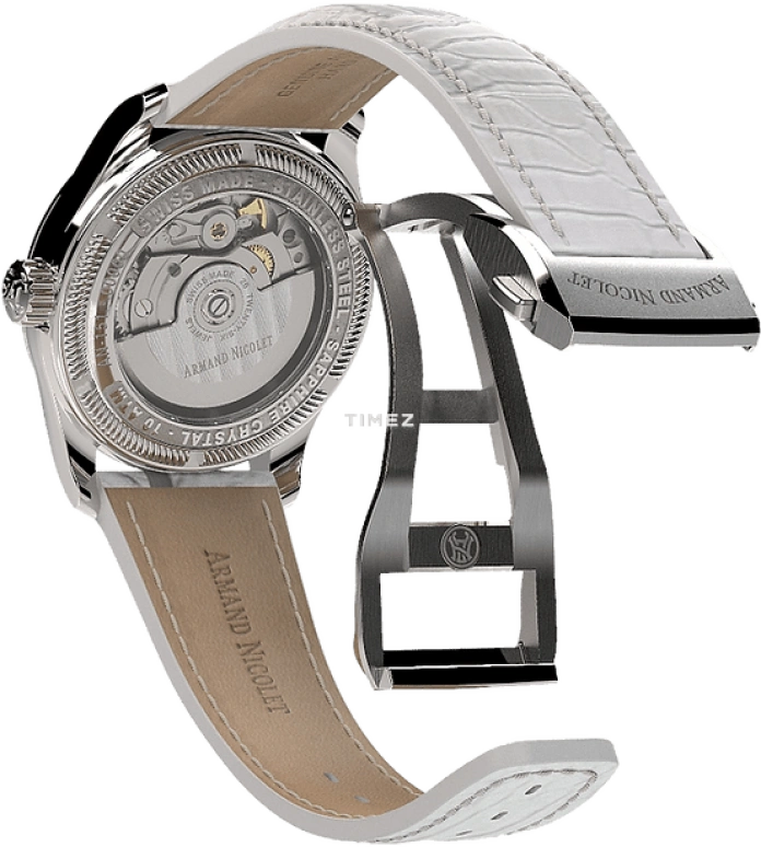 Armand Nicolet,M03 34mm,34mm,Stainless Steel,Silver White,Automatic,Day,Sapphire,Crystal Glass,A151FAA,A151FAA-AN-P882BC8
