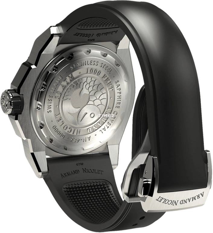 Armand Nicolet,JS9-44 44mm,44mm,Stainless Steel,Black,Automatic,Day,Dule Time,A486BGN,A486BGN-NR-GG4710N