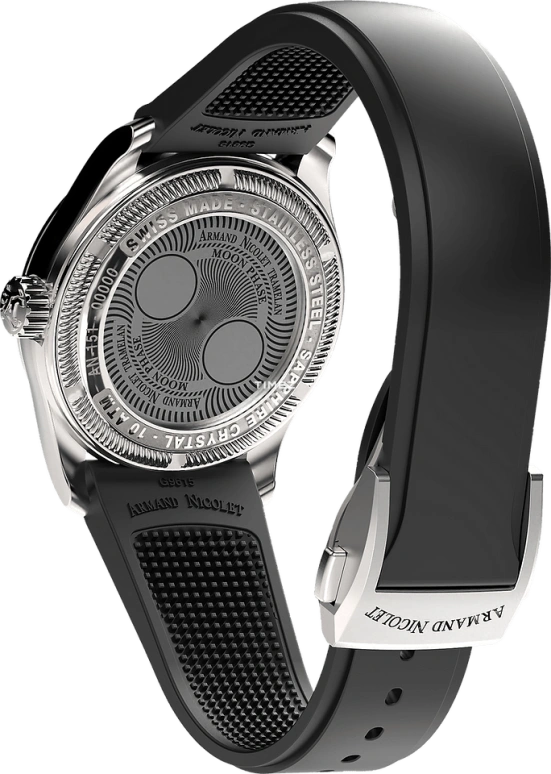Armand Nicolet,M03 34mm,34mm,Stainless Steel,Silver,Quartz,Moonphase,Sapphire,Crystal Glass,A151KAA,A151KAA-AG-G9615N