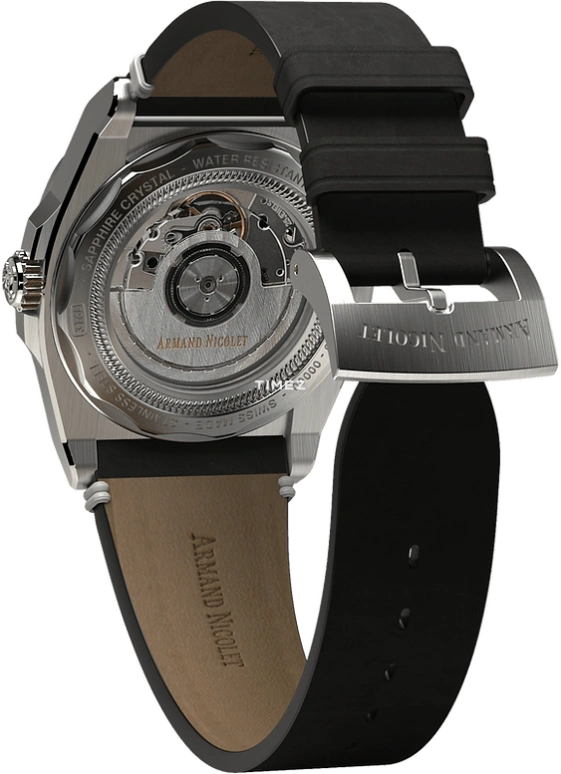 Armand Nicolet,J09 41mm,41mm,Stainless Steel,Black,Automatic,Day,Dule Time,A663AAA,A663AAA-NR-PK4140NR