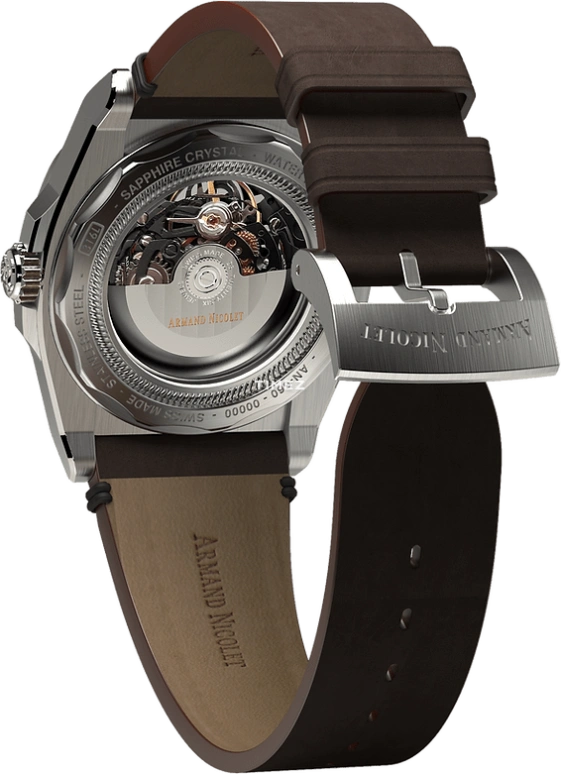 Armand Nicolet,J09 41mm,41mm,Stainless Steel,Grey,Skeleton,Automatic,Sapphire,Crystal Glass,Tonneau,A660SAA,A660SAA-GR-PK4140TM