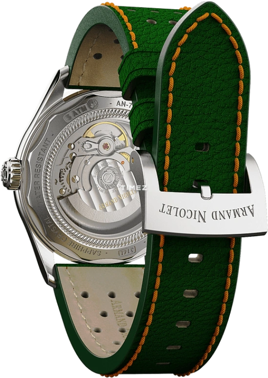 Armand Nicolet,MM2-41 41mm,41mm,Stainless Steel,Green,Automatic,Day,Sapphire,Crystal Glass,A740P,A740P-NV-BP22641VAO