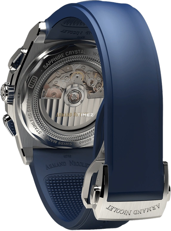 Armand Nicolet,J09 41mm,41mm,Stainless Steel,Blue,Automatic,Chronograph,Day,A668AAA,A668AAA-BU-GG4710U