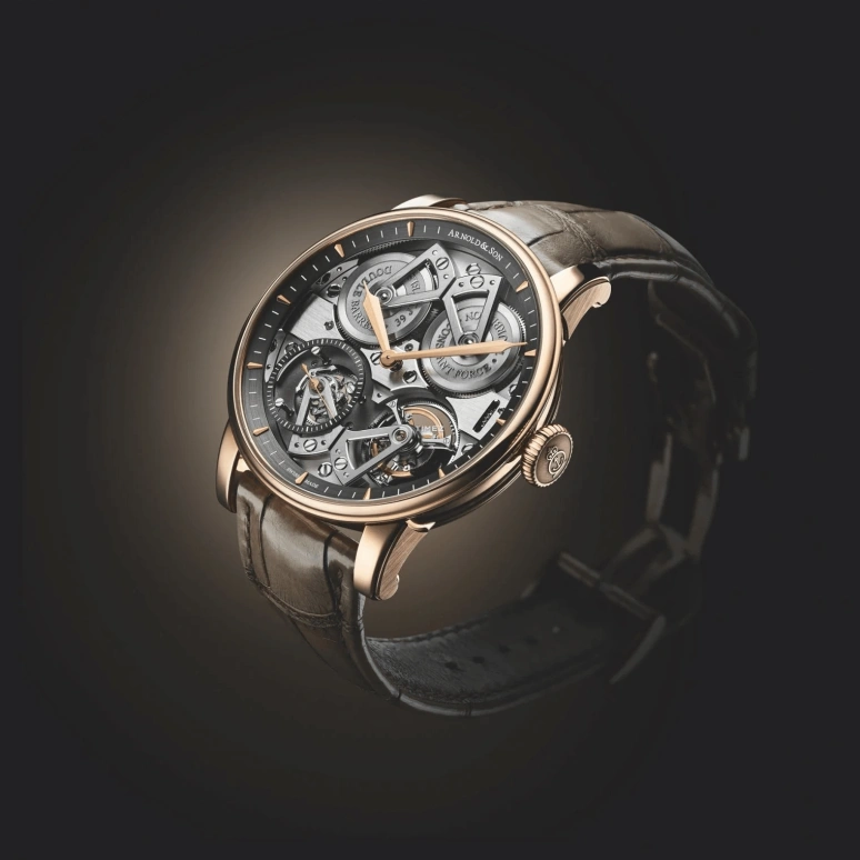 Arnold & Son,Other 46mm,46mm,Red Gold,Skeleton,Handwound,Tourbillon,Sapphire,1FCAR,1FCAR.B01A.C112R