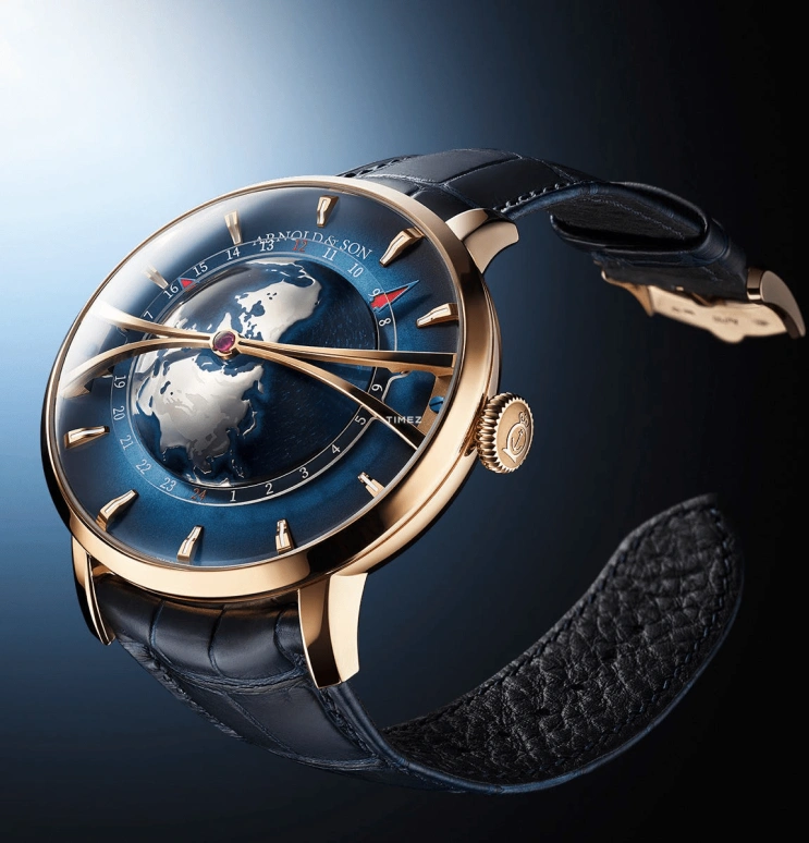 Arnold & Son,GLOBETROTTER 45mm,45mm,Rose Gold,Blue,Automatic,World Time,Sapphire,1WTAR,1WTAR.U01C.C153A