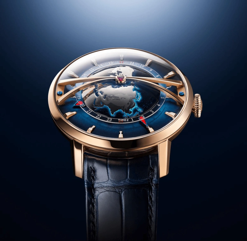 Arnold & Son,GLOBETROTTER 45mm,45mm,Rose Gold,Blue,Automatic,World Time,Sapphire,1WTAR,1WTAR.U01C.C153A