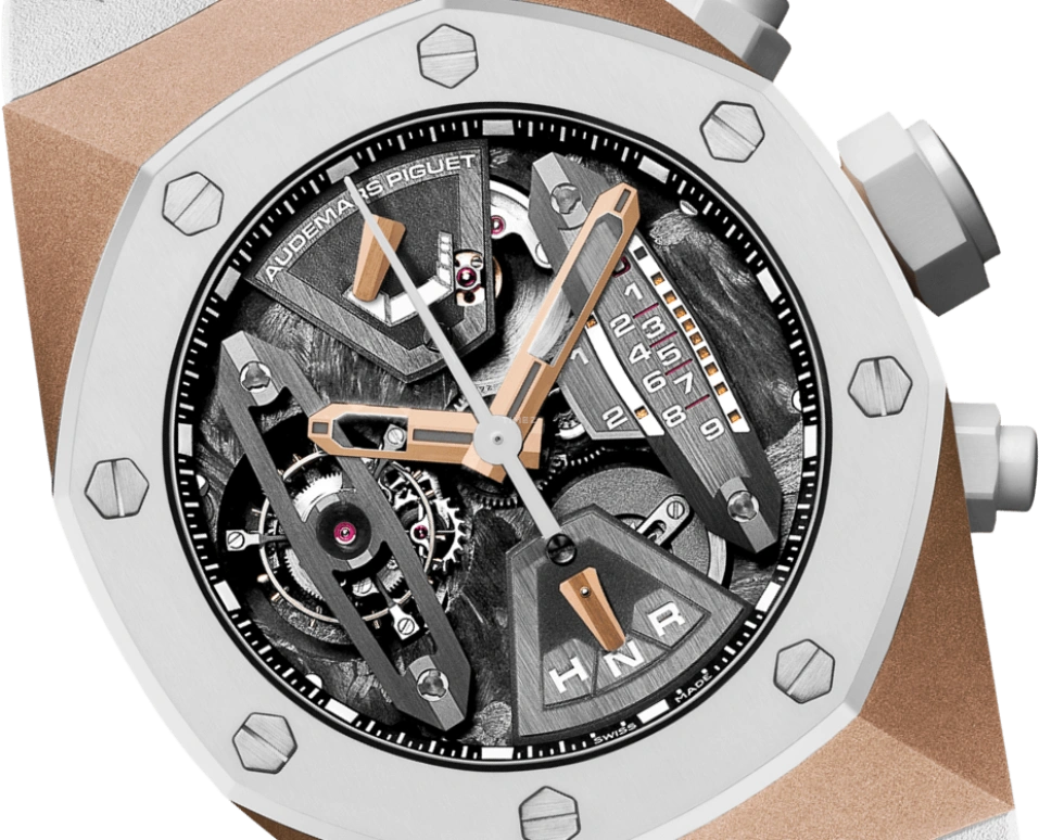 Audemars Piguet,Royal Oak Concept 44mm,44mm,Pink Gold,Ceramic,Skeleton,Black,Handwound,Chronograph,Power Reserve Indicator,Tourbillon,Function Selector,237hours,In-house Caliber,26223RO,26223RO.OO.D010CA.01