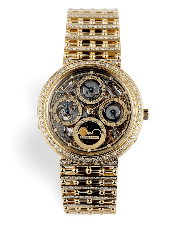 Audemars Piguet,Other 36mm,36mm,Yellow Gold,Skeleton,Automatic,Moonphase,Perpetual Calendar,Month,Date,40hours,In-house Caliber,5582BA