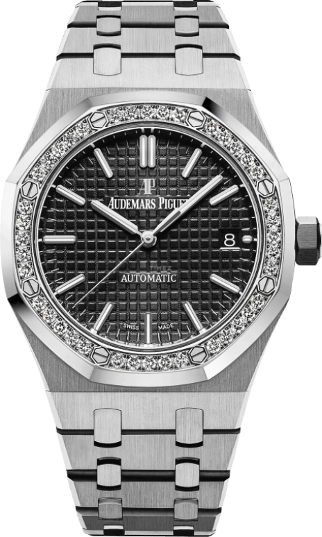 Audemars Piguet,Royal Oak 37mm,37mm,Stainless Steel,Black,Automatic,Day,60hours,15451ST,15451ST.ZZ.1256ST.01