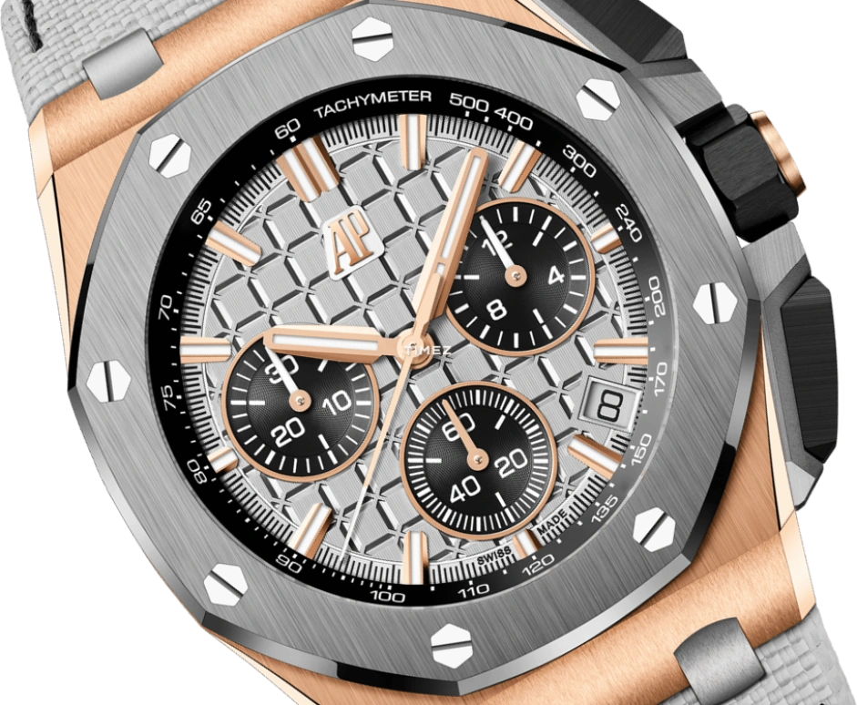 Audemars Piguet,Royal Oak Offshore 43mm,43mm,Rose Gold,Grey,Automatic,Chronograph,Day,Flyback,26420OI,26420OI.OO.A015VE.01