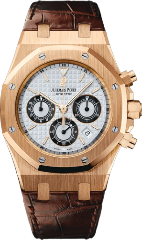 Audemars Piguet,Royal Oak 39mm,39mm,Pink Gold,Silver,White,Black,Automatic,Chronograph,Day,26022OR,26022OR.OO.D098CR.01