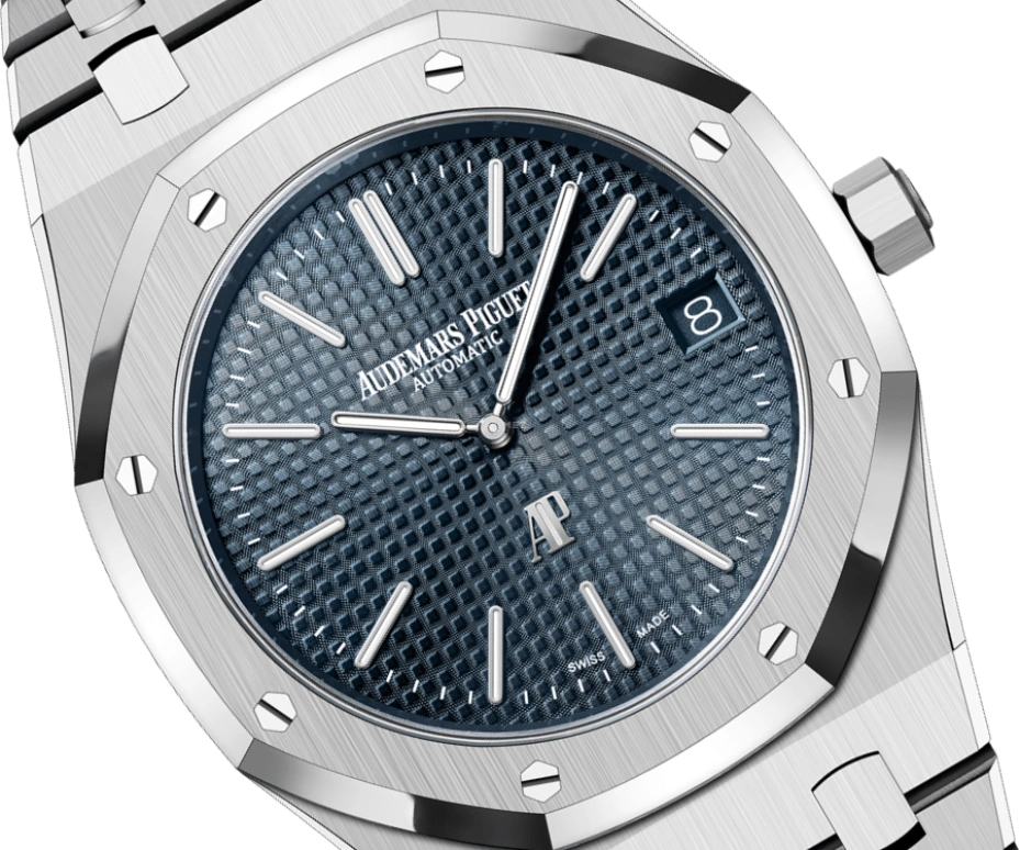 Audemars Piguet,Royal Oak 39mm,39mm,Stainless Steel,Blue,Automatic,Day,55hours,Edward Christopher Sheeran,Ed Sheeran,16202ST,16202ST.OO.1240ST.01 50th