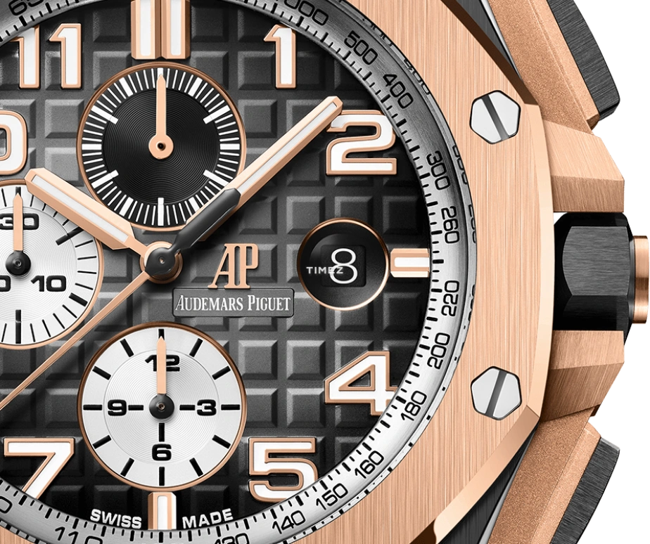 Audemars Piguet,Royal Oak Offshore 44mm,44mm,Ceramic,Rose Gold,Grey,Automatic,Chronograph,Day,26405NR,26405NR.OO.A002CA.01.A