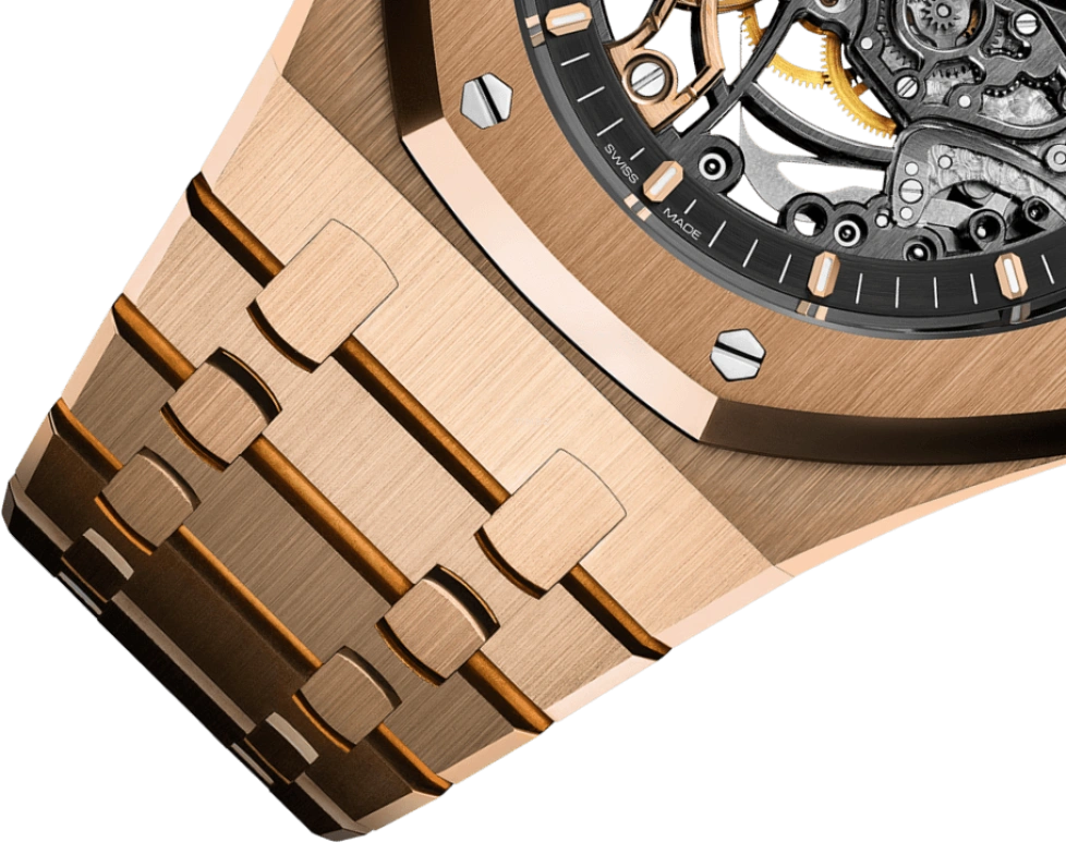 Audemars Piguet,Royal Oak 41mm,41mm,Pink Gold,Skeleton,Automatic,Double Balance,45hours,James Harden,15407OR,15407OR.OO.1220OR.01