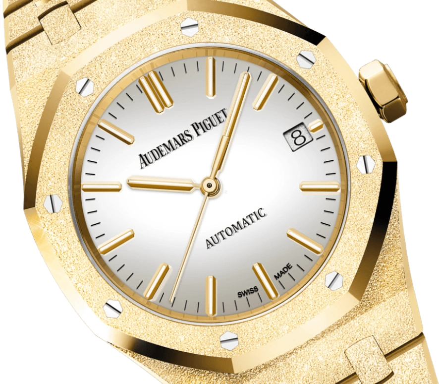 Audemars Piguet,Royal Oak 37mm,37mm,Yellow Gold,Silver,White,Automatic,Day,60hours,15454BA,15454BA.GG.1259BA.02