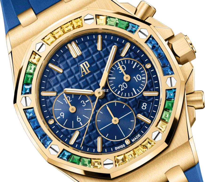 Audemars Piguet,Royal Oak Offshore 37mm,37mm,Yellow Gold,Blue,Automatic,Chronograph,Day,26236BA,26236BA.YY.D346CA.01