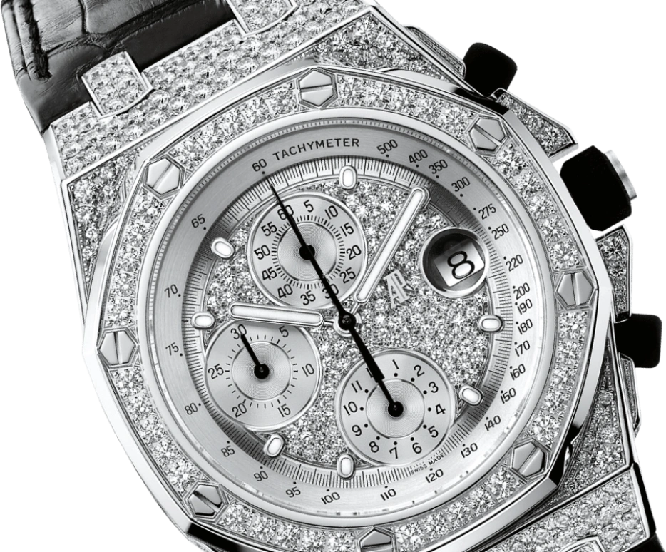 Audemars Piguet,Royal Oak Offshore 42mm,42mm,White Gold,Silver,Automatic,Chronograph,Day,Ronaldinho,26067BC,26067BC.ZZ.D002CR.01