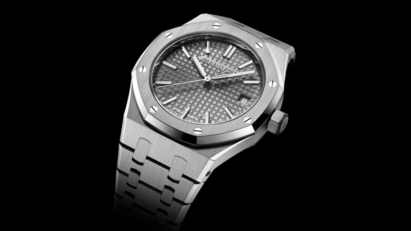 Audemars Piguet,Royal Oak 37mm,37mm,Stainless Steel,Grey,Automatic,Day,60hours,15550ST,15550ST.OO.1356ST.07
