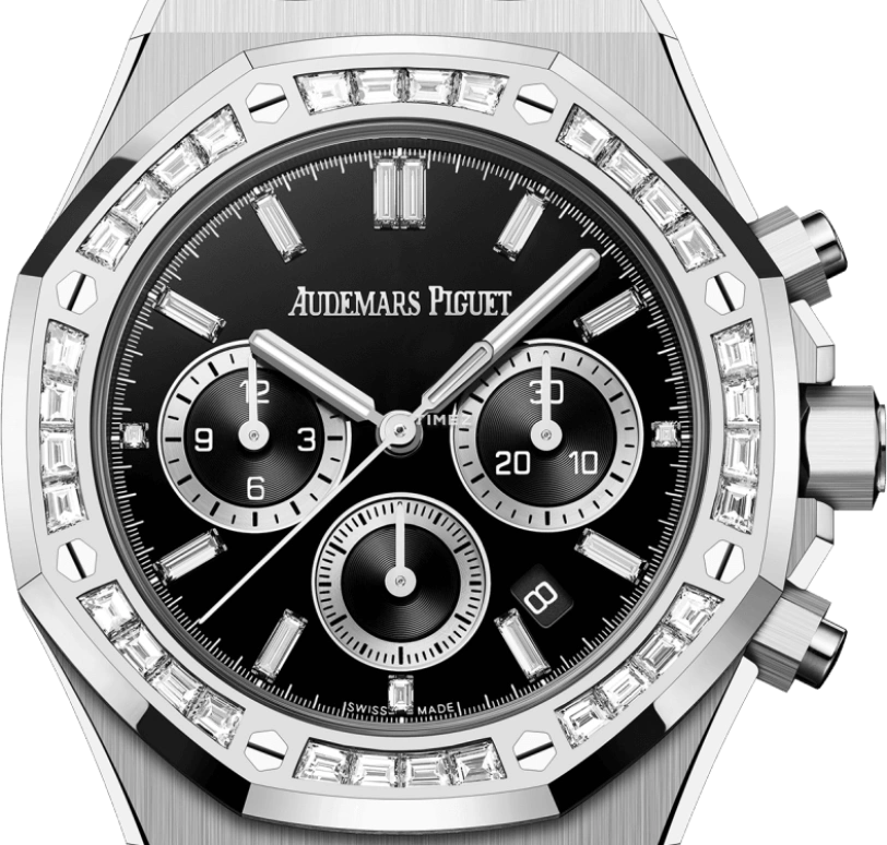 Audemars Piguet,Royal Oak 38mm,38mm,White Gold,Black,Automatic,Chronograph,Day,26715BC,26715BC.ZZ.1356BC.02