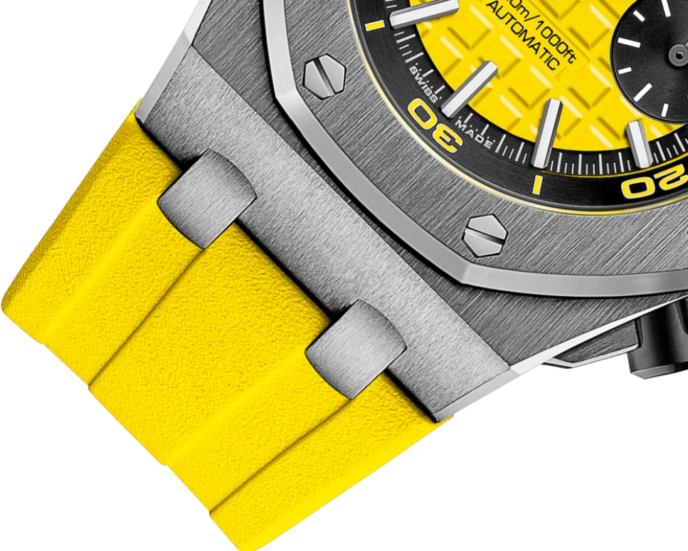 Audemars Piguet,Royal Oak Offshore 42mm,42mm,Stainless Steel,Yellow,Automatic,Chronograph,50hours,26703ST,26703ST.OO.A051CA.01