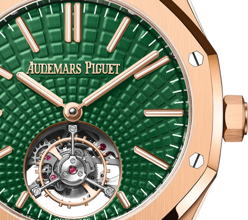 Audemars Piguet,Royal Oak 41mm,41mm,Pink Gold,Green,Automatic,Tourbillon,65hours,26533OR,26533OR.OO.1220OR.01