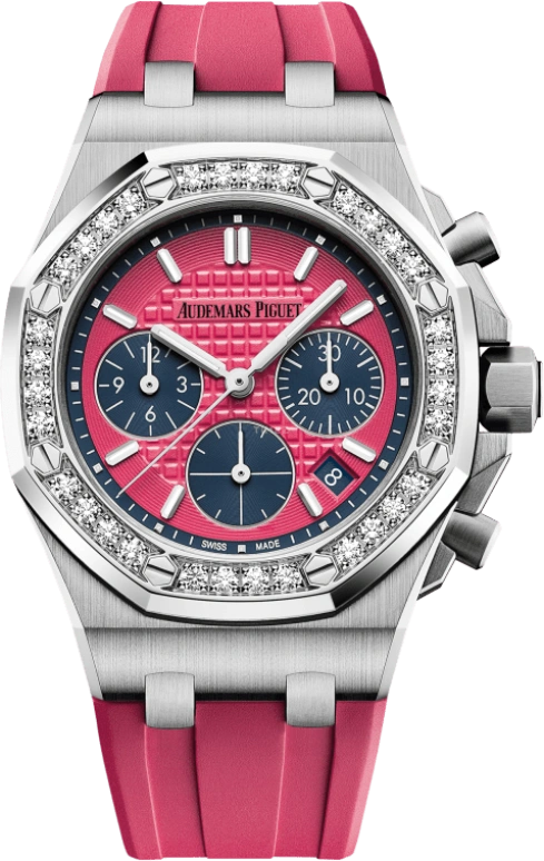 Audemars Piguet,Royal Oak Offshore 37mm,37mm,Stainless Steel,Pink,Automatic,Chronograph,Day,26231ST,26231ST.ZZ.D069CA.01