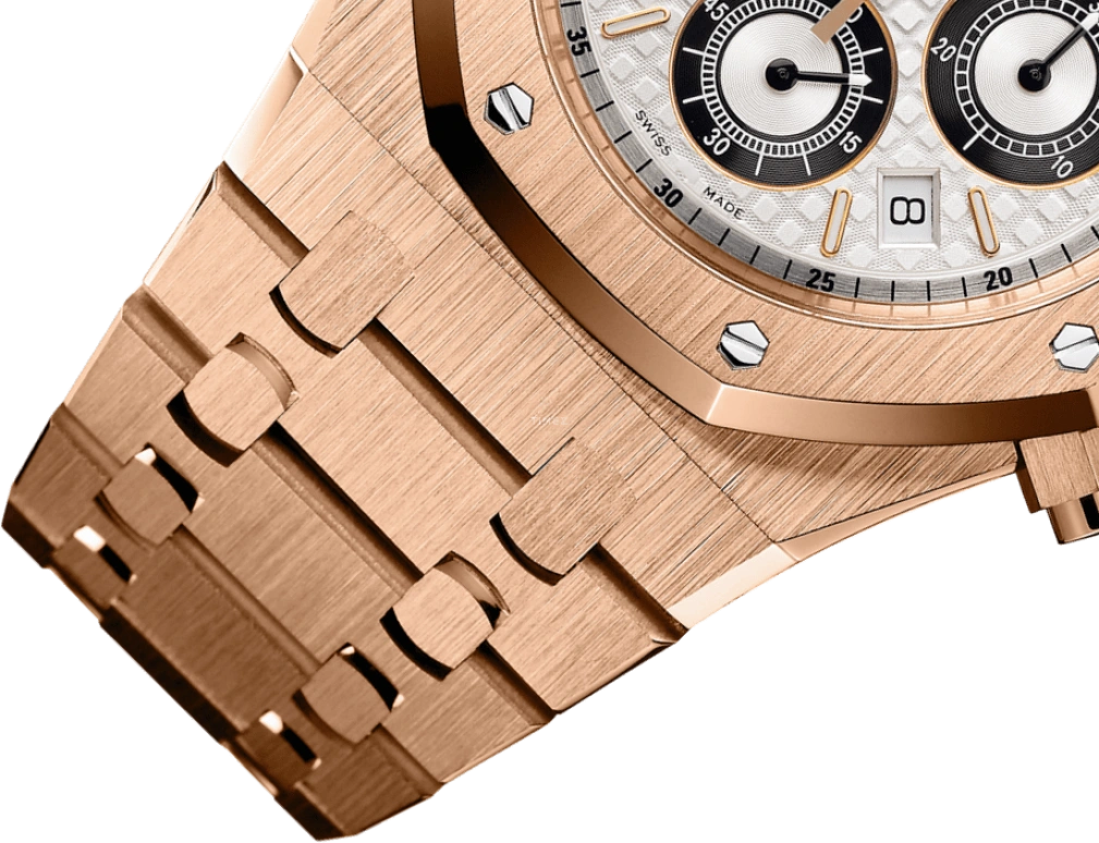 Audemars Piguet,Royal Oak 39mm,39mm,Pink Gold,Silver,White,Automatic,Chronograph,Day,25960OR,25960OR.OO.1185OR.02