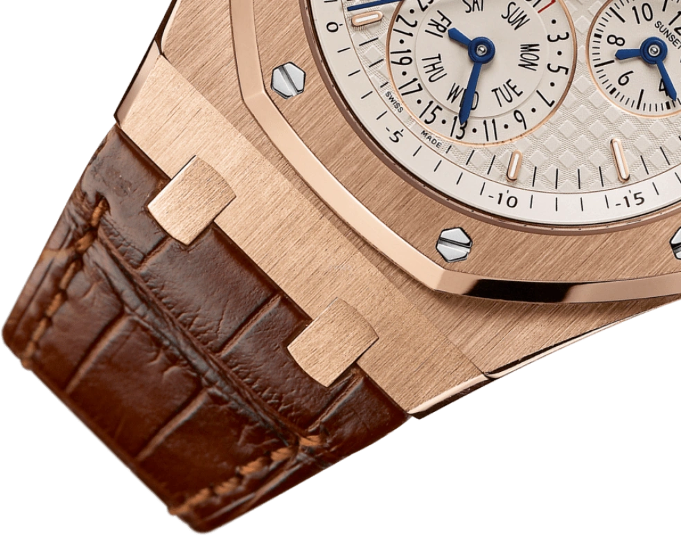 Audemars Piguet,Royal Oak 42mm,42mm,Pink Gold,Silver,White,Automatic,Moonphase,Perpetual Calendar,Annual Calendar,Month,40hours,In-house Caliber,26603OR,26603OR.OO.D092CR.01