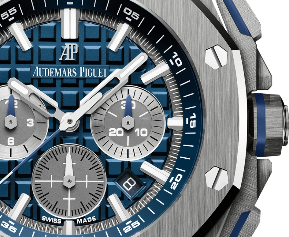 Audemars Piguet,Royal Oak Offshore 42mm,42mm,Titanium,Ceramic,Blue,Automatic,Chronograph,Day,26480TI,26480TI.OO.A027CA.01
