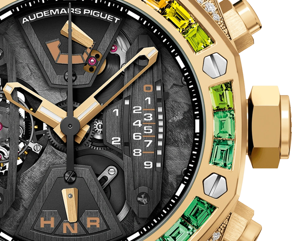 Audemars Piguet,Royal Oak Concept 44mm,44mm,Yellow Gold,Skeleton,Black,Handwound,Chronograph,Power Reserve Indicator,Tourbillon,Function Selector,237hours,In-house Caliber,26235BA,26235BA.YY.D502CR.01
