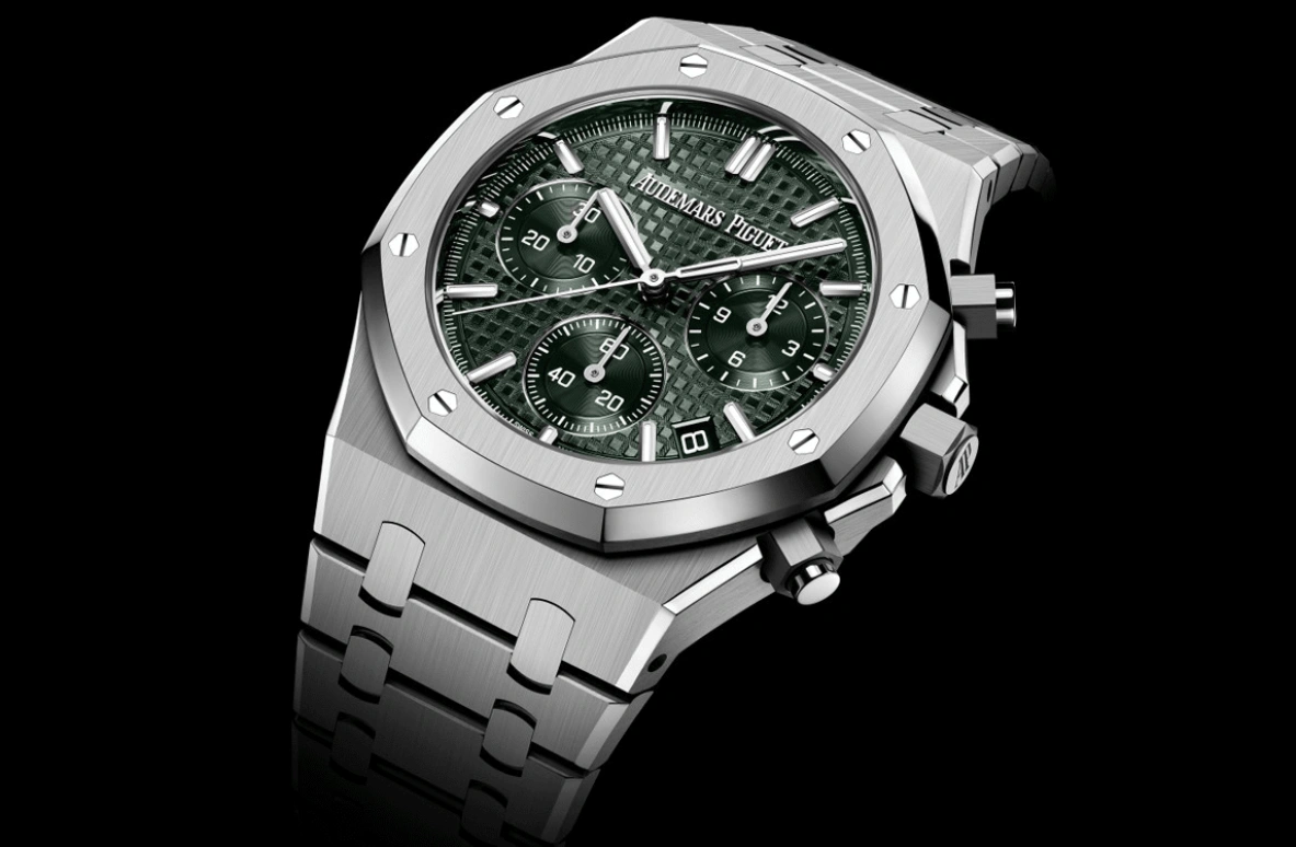 Audemars Piguet,Royal Oak 41mm,41mm,Stainless Steel,Green,Automatic,Chronograph,Day,26240ST,26240ST.OO.1320ST.04 50th