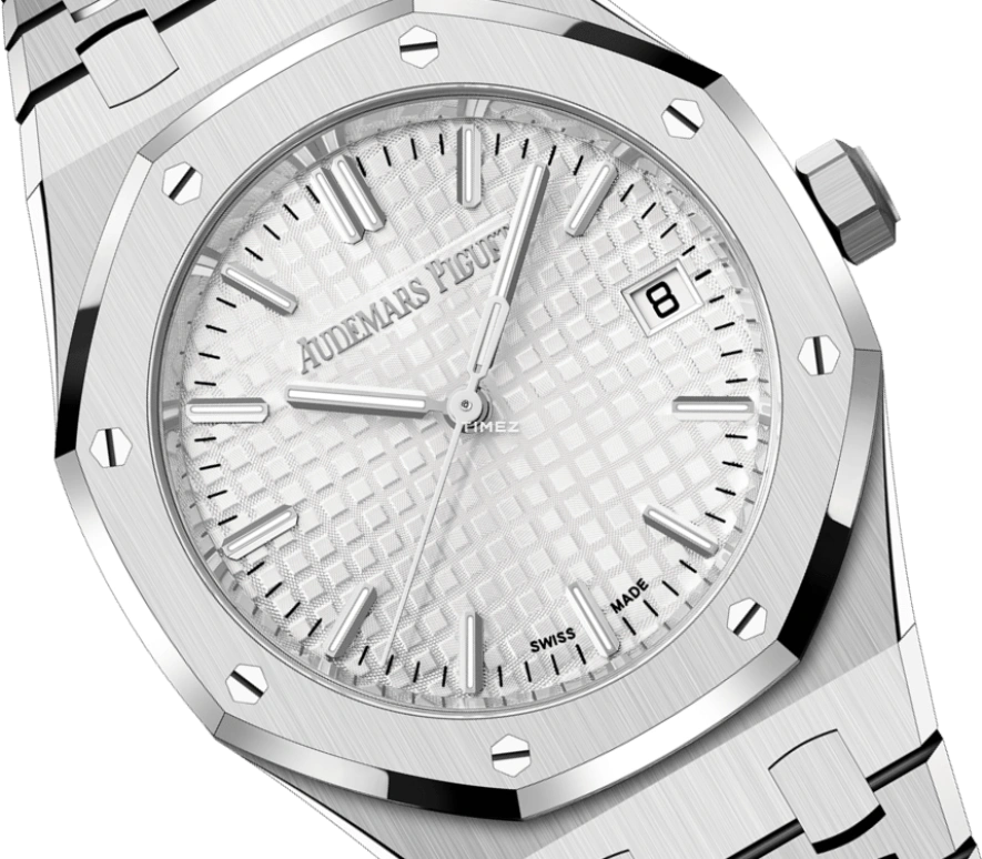 Audemars Piguet,Royal Oak 34mm,34mm,Stainless Steel,Silver,White,Automatic,Day,50hours,77450ST,77450ST.OO.1361ST.02