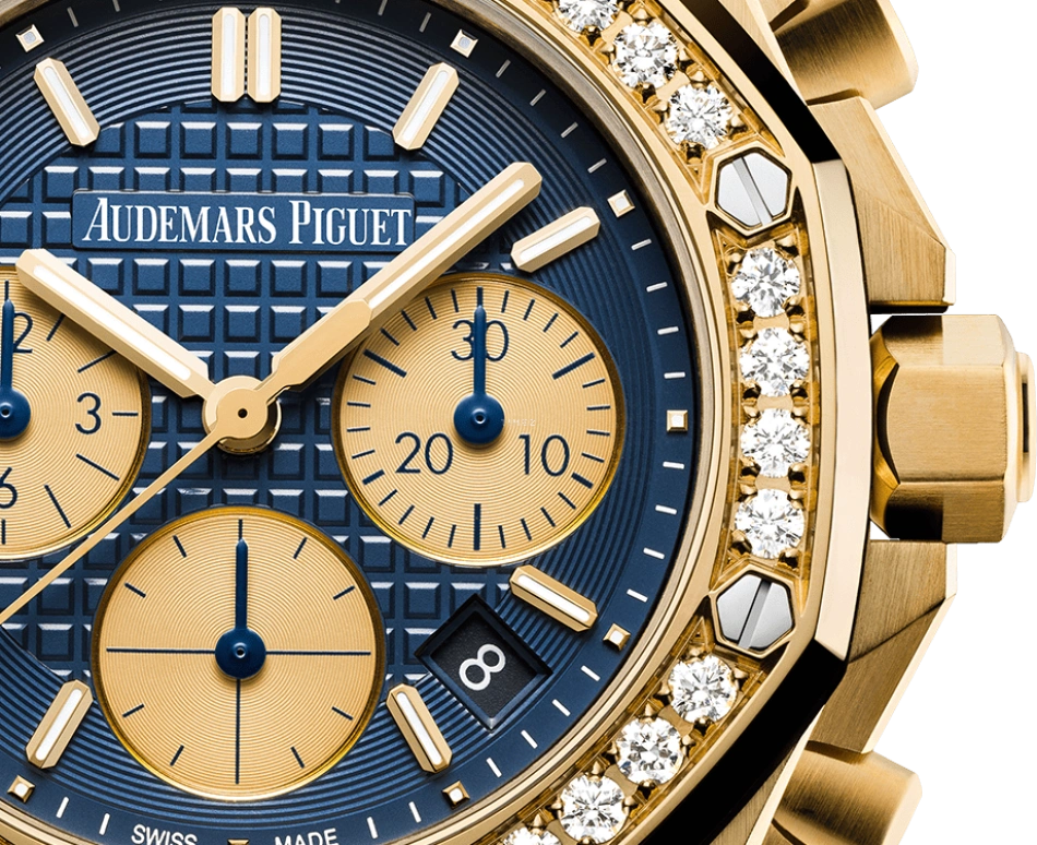 Audemars Piguet,Royal Oak Offshore 37mm,37mm,Yellow Gold,Blue,Automatic,Chronograph,Day,26231BA,26231BA.ZZ.D027CA.01
