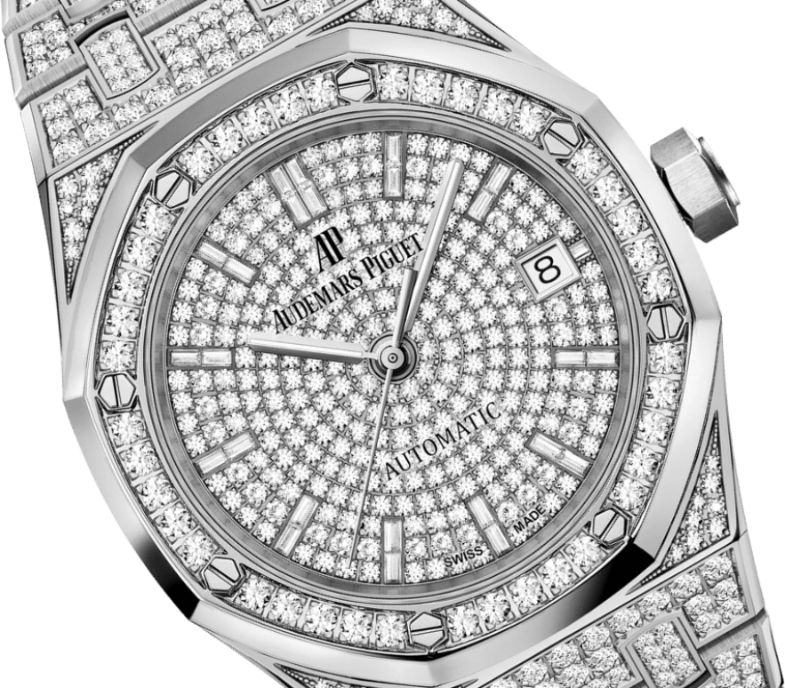 Audemars Piguet,Royal Oak 37mm,37mm,White Gold,Silver,Automatic,Day,60hours,15452BC,15452BC.ZZ.1258BC.01