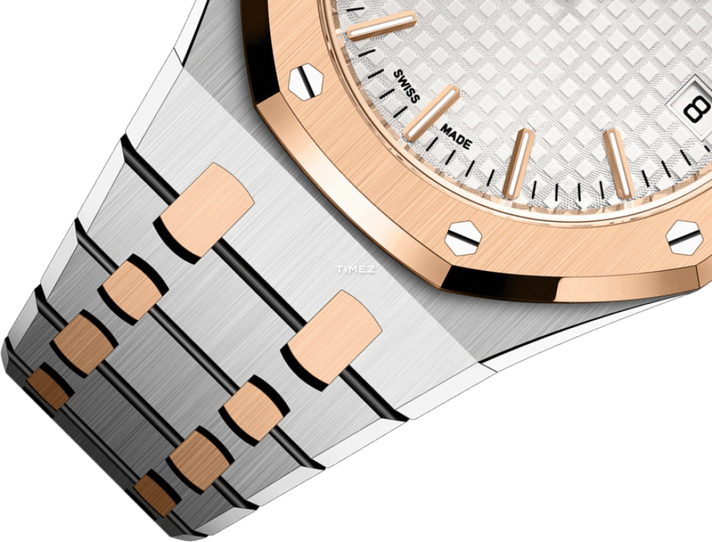 Audemars Piguet,Royal Oak 37mm,37mm,Stainless Steel,Rose Gold,Silver,White,Automatic,Day,60hours,15550SR,15550SR.OO.1356SR.02