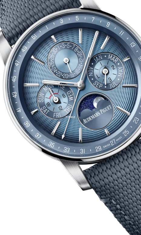 Audemars Piguet,CODE 11.59 41mm,41mm,White Gold,Blue,Automatic,Moonphase,Perpetual Calendar,Month,Date,55hours,In-house Caliber,26494BC,26494BC.OO.D350KB.01