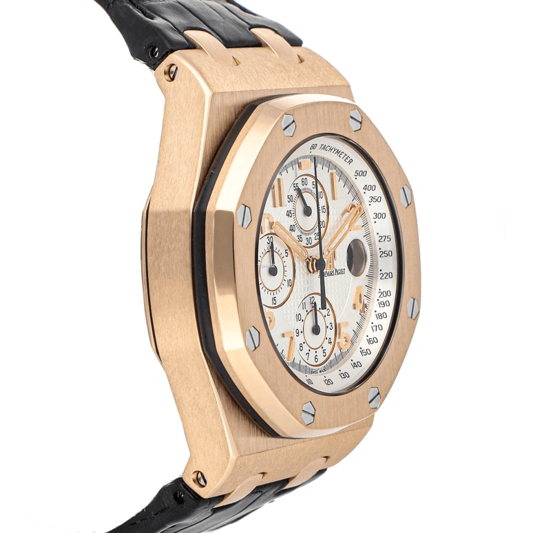Audemars Piguet,Royal Oak Offshore 44mm,44mm,Pink Gold,Silver,White,Automatic,Chronograph,Day,26061OR,26061OR.OO.D002CR.01