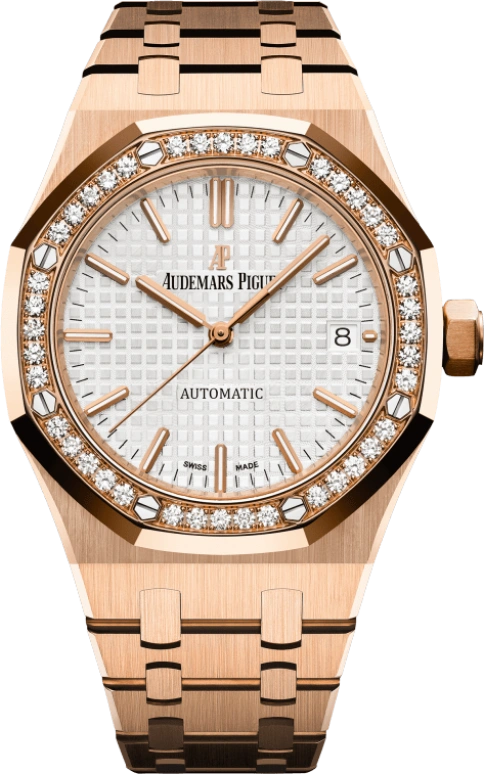 Audemars Piguet,Royal Oak 37mm,37mm,Pink Gold,Silver,Silver White,White,Automatic,Day,60hours,15451OR,15451OR.ZZ.1256OR.01