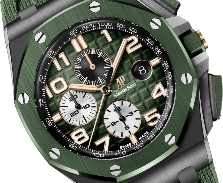 Audemars Piguet,Royal Oak Offshore 44mm,44mm,Ceramic,Green,Automatic,Chronograph,Day,26405CE,26405CE.OO.A056CA.01.A