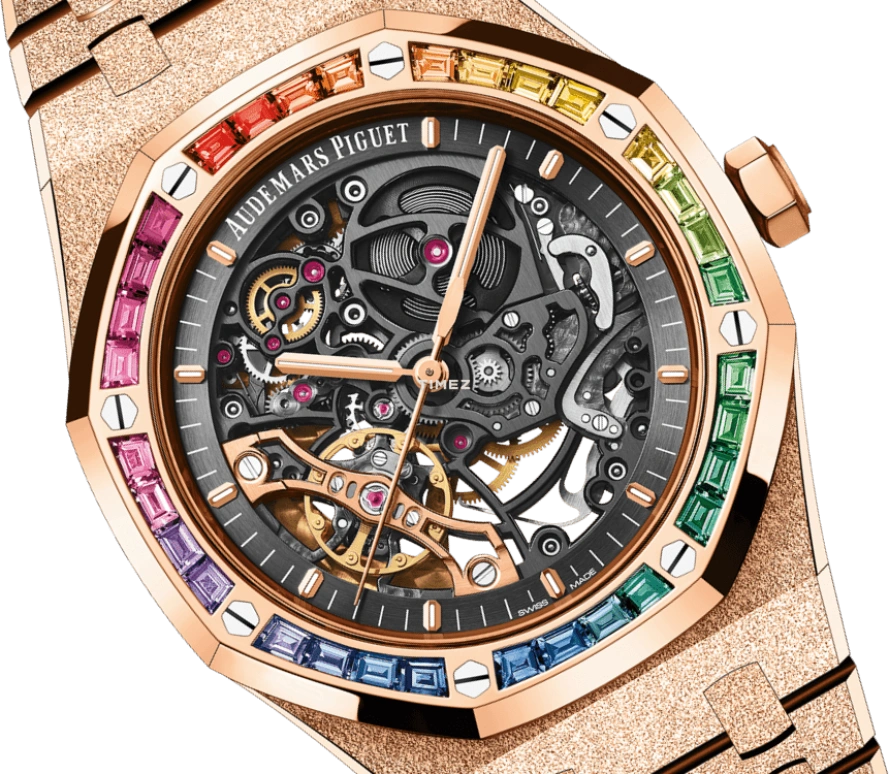 Audemars Piguet,Royal Oak 41mm,41mm,Rose Gold,Skeleton,Grey,Automatic,Double Balance,45hours,15412OR,15412OR.YG.1224OR.01-B