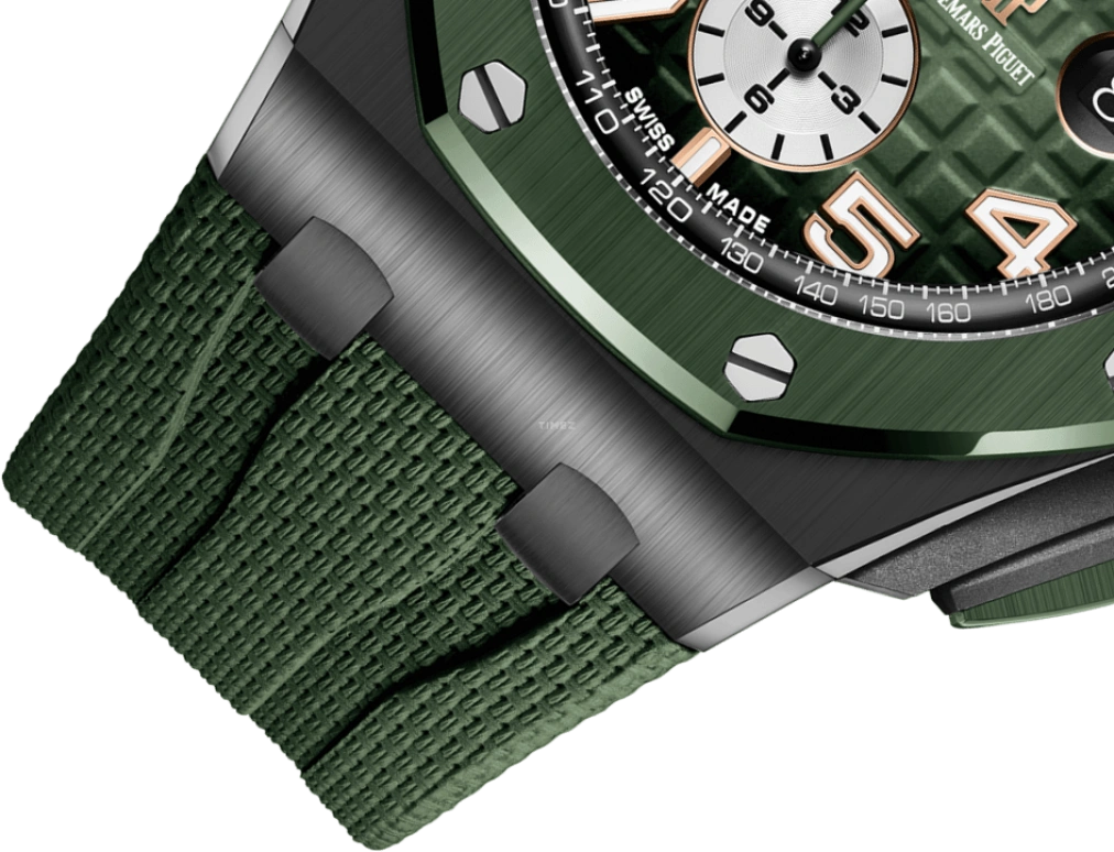 Audemars Piguet,Royal Oak Offshore 44mm,44mm,Titanium,Ceramic,Green,Automatic,Chronograph,Day,26405CE,26405CE.OO.A056CA.01