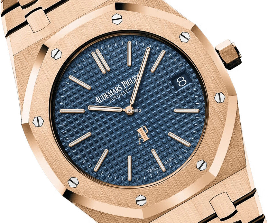 Audemars Piguet,Royal Oak 39mm,39mm,Rose Gold,Blue,Automatic,Day,40hours,15202OR,15202OR.OO.1240OR.01.A