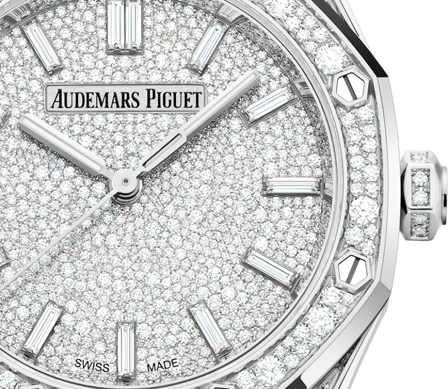 Audemars Piguet,Royal Oak 34mm,34mm,White Gold,Silver,Automatic,Sapphire,Crystal Glass,Octagon,77452BC,77452BC.ZZ.1365BC.01