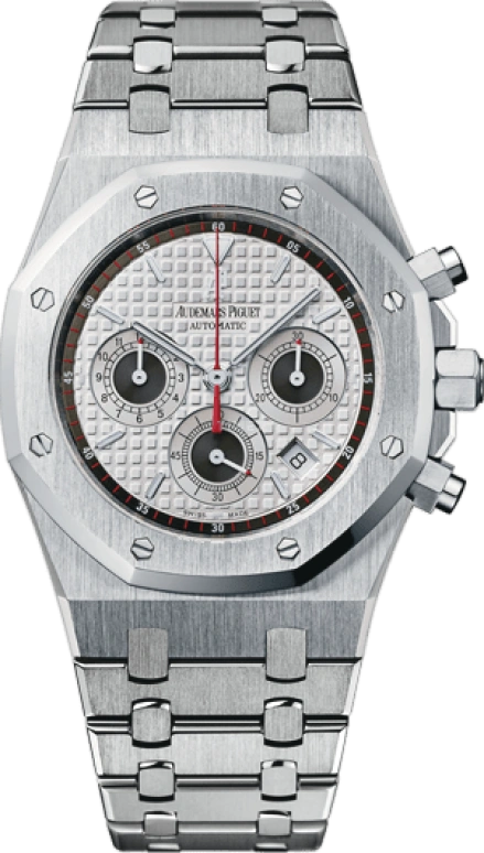 Audemars Piguet,Royal Oak 39mm,39mm,Stainless Steel,Silver,White,Silver White,Automatic,Chronograph,Day,26300ST,26300ST.OO.1110ST.06