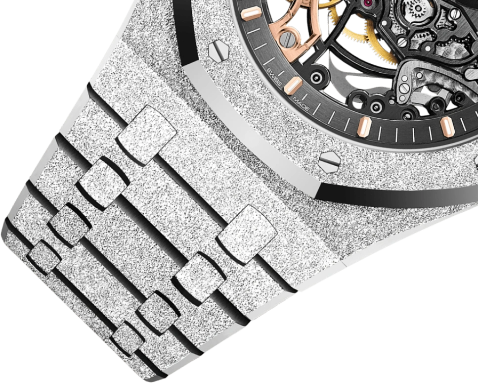 Audemars Piguet,Royal Oak 41mm,41mm,White Gold,Skeleton,Stone Gray,Automatic,Double Balance,45hours,Quavo,15407BC,15407BC.GG.1224BC.01