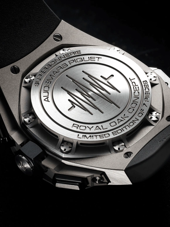 Audemars Piguet,Royal Oak Concept 44mm,44mm,Stainless Steel,Black,Skeleton,Handwound,Chronograph,Tourbillon,Minute Repeater,26577ST,26577ST.OO.D002CA.01
