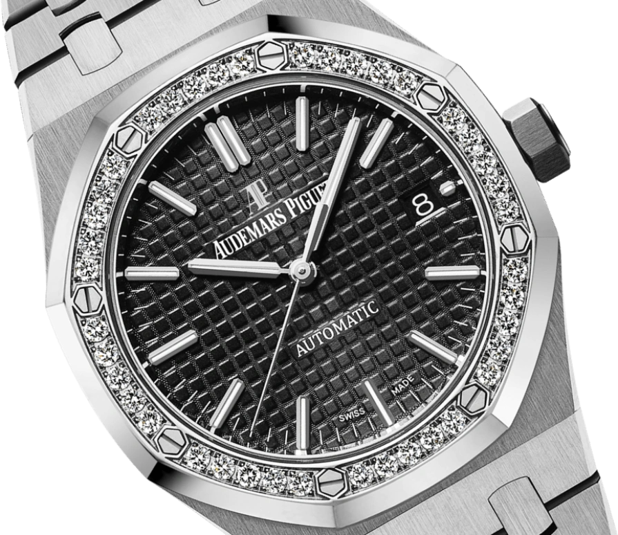 Audemars Piguet,Royal Oak 37mm,37mm,Stainless Steel,Black,Automatic,Day,60hours,15451ST,15451ST.ZZ.1256ST.01