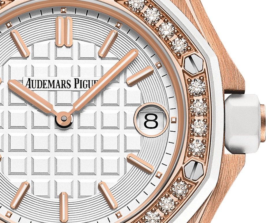 Audemars Piguet,Royal Oak Offshore 37mm,37mm,Rose Gold,Silver,Silver White,White,Quartz,Day,In-house Caliber,67540OK,67540OK.ZZ.A010CA.01